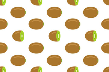 Seamless pattern with kiwi fruit. flat style. isolated on white background