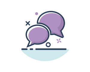 chat bubble double line filled icon, designed for web and app