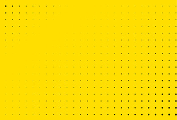 Yellow and black halftone panel. Bright dotted pattern. Background with dots, points. Digital gradient. Vector illustration