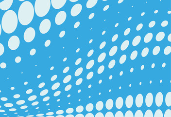 Blue halftone panel. Digital gradient with dots. Abstract futuristic background. Dynamic, motion style. Vector illustration