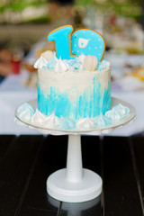 1-year blue color cake