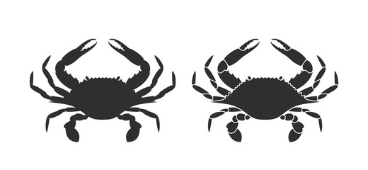 Crab silhouette. Logo. Isolated crab on white background