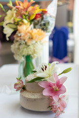 Small beautiful wedding cake