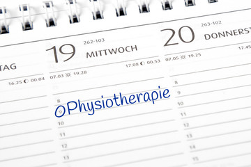 Eintrag im Kalender: Physiotherapie