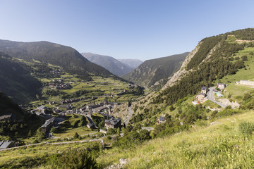 Fototapeta na wymiar Mountain village Canillo in the Pyrenees in Andorra