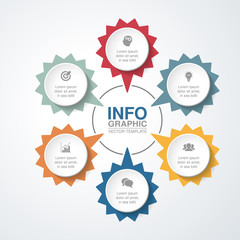 Vector infographic template for diagram, graph, presentation, chart, business concept with 6 options.