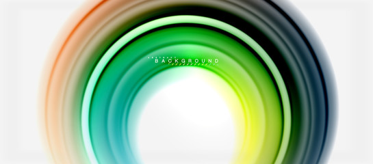 Rainbow fluid color line abstract background - swirl and circles, twisted liquid colours design, colorful marble or plastic wavy texture backdrop, multicolored template for business or technology