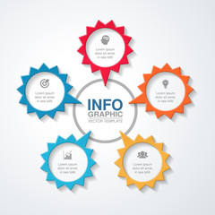 Vector infographic template for diagram, graph, presentation, chart, business concept with 5 options.