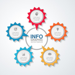Vector infographic template for diagram, graph, presentation, chart, business concept with 5 options.
