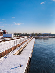 Obraz premium 神奈川県 横浜市 みなとみらい 雪景色