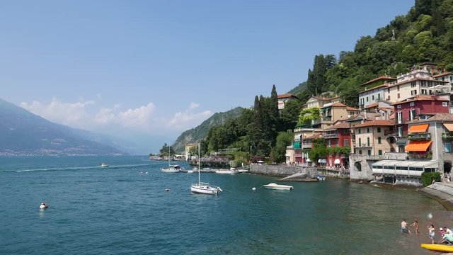 View of Varenna town one of the small beautiful towns on Como lake, Lombardy, Italy
