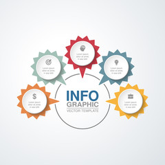 Vector infographic template for diagram, graph, presentation, chart, business concept with 5 options.