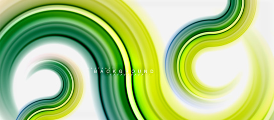 Rainbow fluid color line abstract background - swirl and circles, twisted liquid colours design, colorful marble or plastic wavy texture backdrop, multicolored template for business or technology