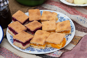 homemade cakes served for picnic