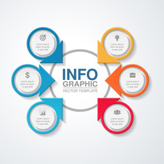 Vector infographic template for diagram, graph, presentation, chart, business concept with 6 options.