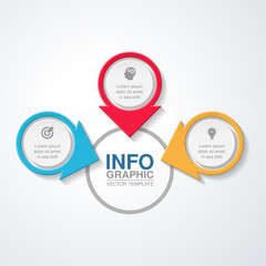 Vector infographic template for diagram, graph, presentation, chart, business concept with 3 options.