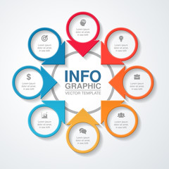 Vector infographic template for diagram, graph, presentation, chart, business concept with 8 options.
