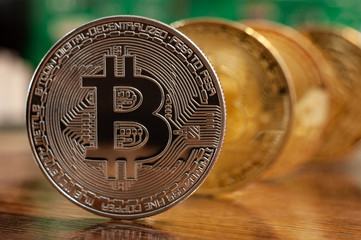 Printed circuit board with bitcoin processor and microchips