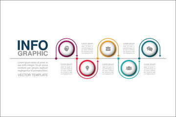 Fototapeta premium Vector infographic template for diagram, graph, presentation, chart, business concept with 5 options.