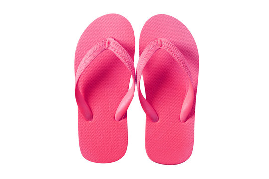 Flip flops pink isolated on white background