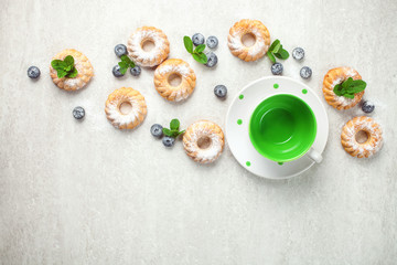 Sweet cakes with berries