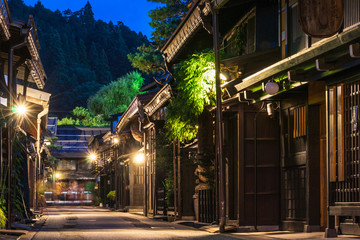 飛騨高山　古い町並　夜景