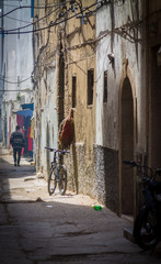 Narrow streets of the old city of Essaouira
