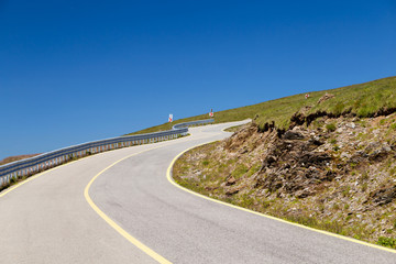Summer view of Transalpina mountain road