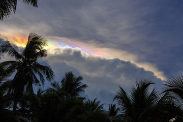 Iridescent Pileus clouds