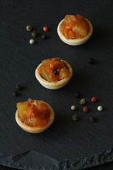 Mini canapes from a vegetarian ragout (stew)