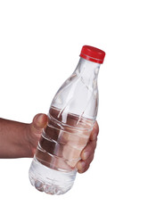 a bottle of water held in your hand,