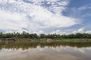 Dramatic sky on Luang Prababng and the Mekong river, Laos