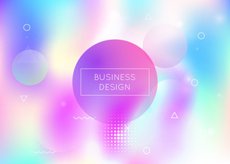 Bauhaus background with liquid shapes. Dynamic holographic fluid with gradient memphis elements. Graphic template for flyer, ui, magazine, poster, banner and app. Neon bauhaus background.