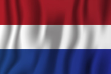 Netherlands realistic waving flag vector illustration. National country background symbol. Independence day