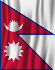 Nepal realistic waving flag vector illustration. National country background symbol. Independence day