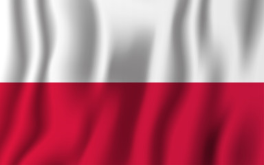 Poland realistic waving flag vector illustration. National country background symbol. Independence day