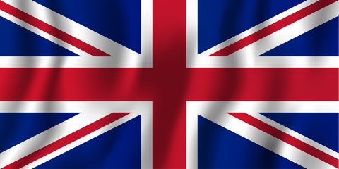 United Kingdom realistic waving flag vector illustration. National country background symbol. Independence day