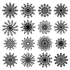 Obraz premium Snowflakes hand drawn set