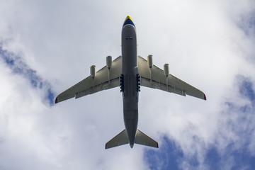 A plane is flying in the sky