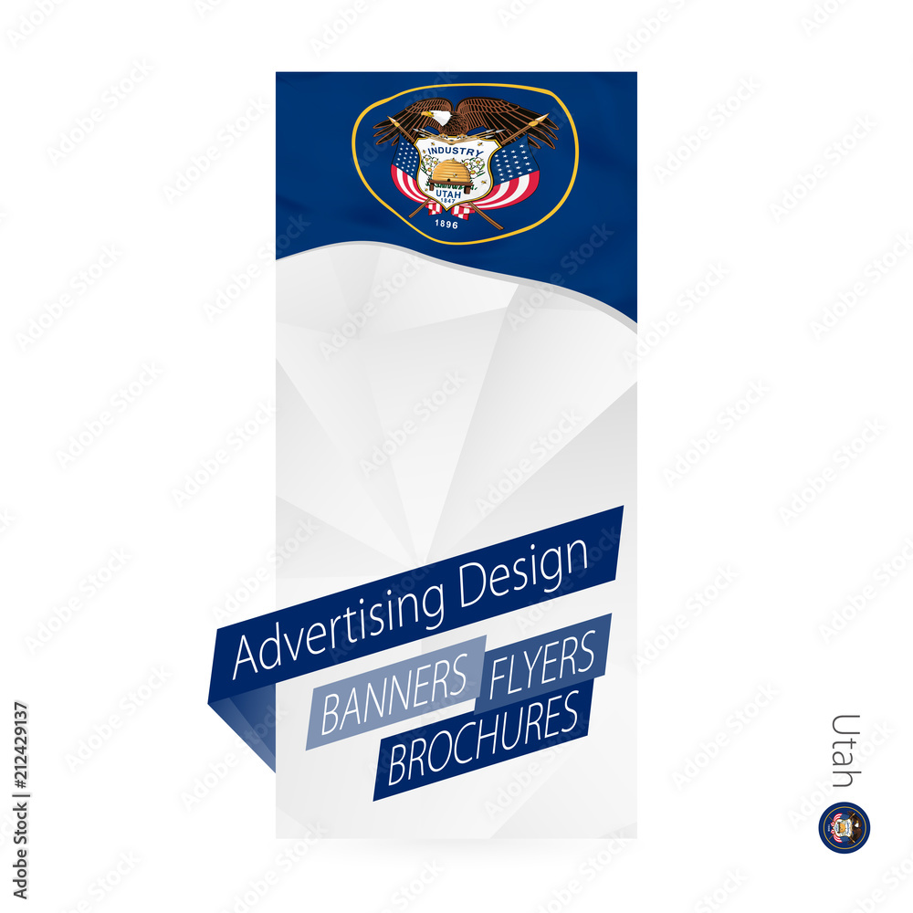 Poster vector abstract banner template for us state utah.