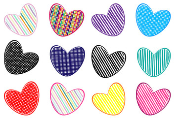 Pattern with hearts. Bright picture of love. Vector illustration