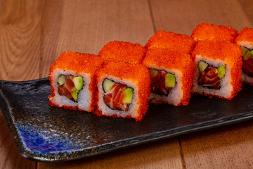 Roll California with salmon