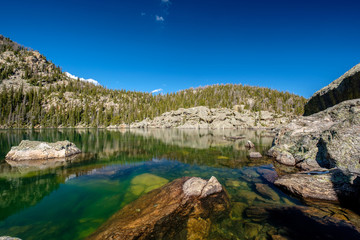 Fototapeta na wymiar Lake Haiyaha, Rocky Mountains, Colorado, USA.