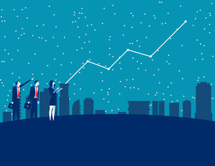 Business people and forecasting future profits. Concept business vector illustration. Forecaster, Finance and economy.