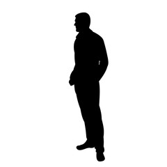 vector, isolated silhouette man standing