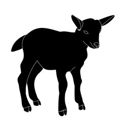 vector, isolated silhouette of goats