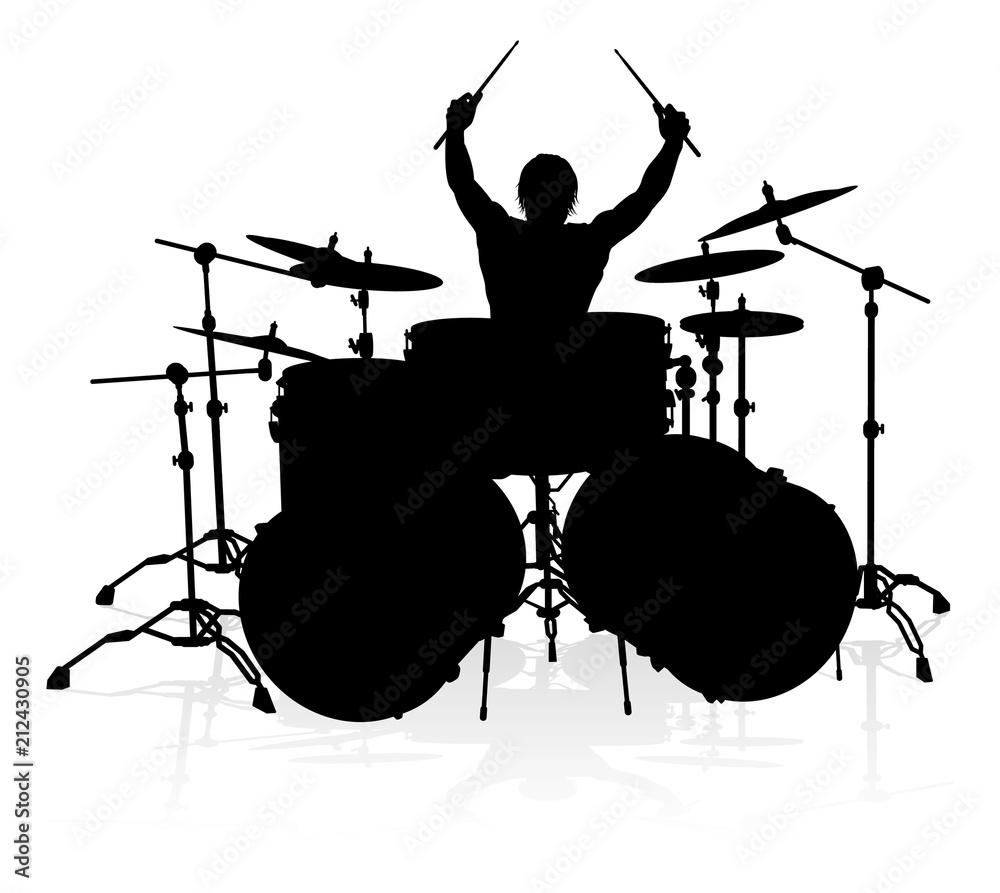 Poster Musician Drummer Silhouette