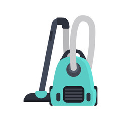 Home vacuum cleaner color flat isolaed on white icon