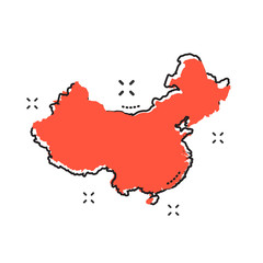 Cartoon china map icon in comic style. China sign illustration pictogram. Cartography business concept.