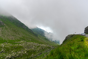 mountain landscape with fog
